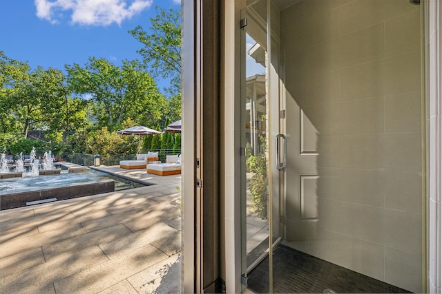 interior space featuring a patio area