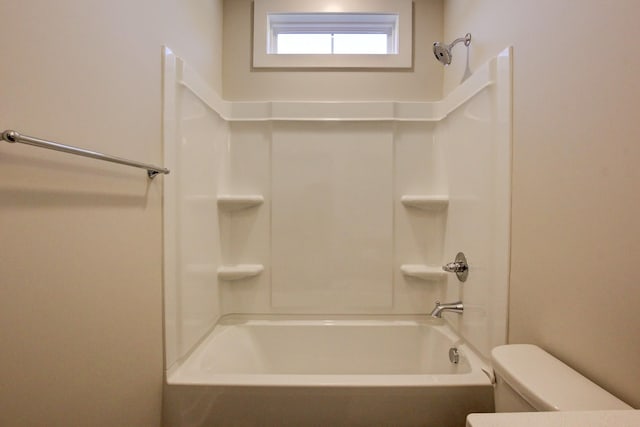 full bath featuring toilet and shower / tub combination