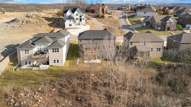 aerial view with a residential view