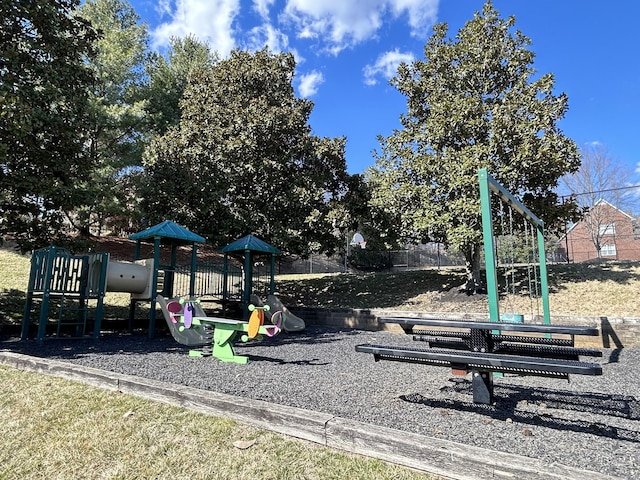 view of community jungle gym