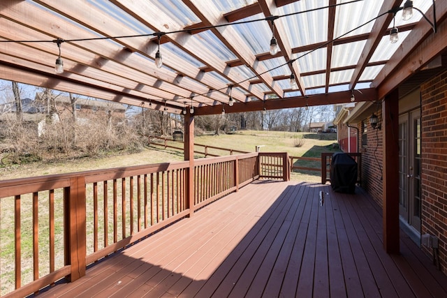 deck featuring area for grilling