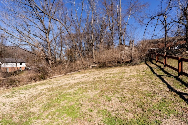 view of yard featuring fence