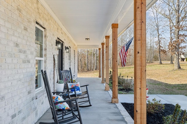 view of patio featuring covered porch