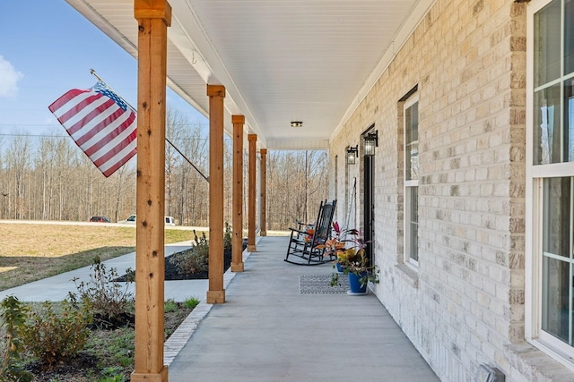 view of patio with a porch