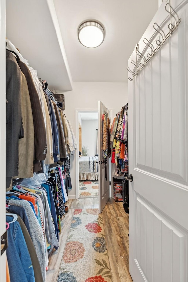 spacious closet featuring light wood-style floors