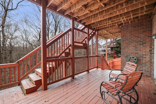 deck with stairway