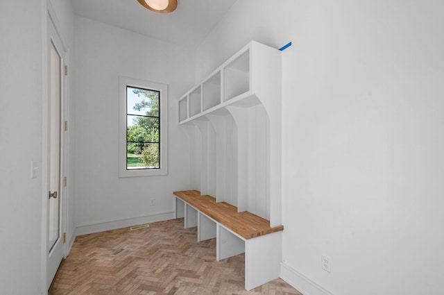 mudroom featuring baseboards