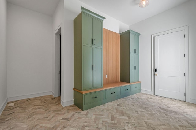 mudroom with baseboards