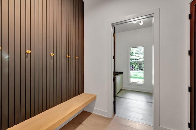 mudroom featuring baseboards