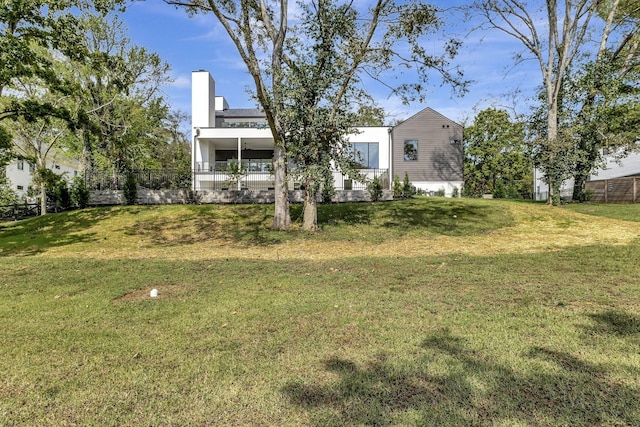 view of yard with fence