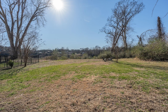 view of yard featuring fence