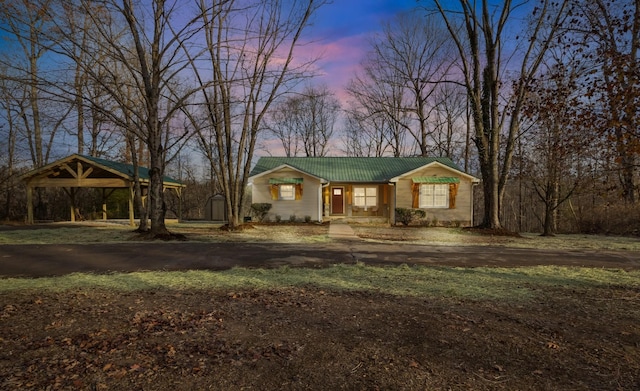 view of front of house with metal roof