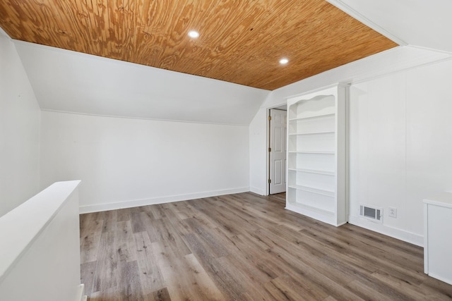 120 Wilkerson Ln, Portland, TN 37148 - bonus room featuring lofted ceiling, wooden ceiling, visible vents, and wood finished floors