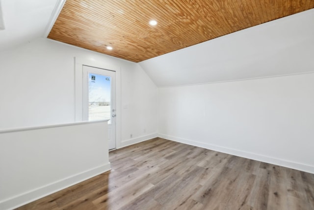 120 Wilkerson Ln, Portland, TN 37148 - bonus room featuring lofted ceiling, recessed lighting, wood finished floors, wooden ceiling, and baseboards
