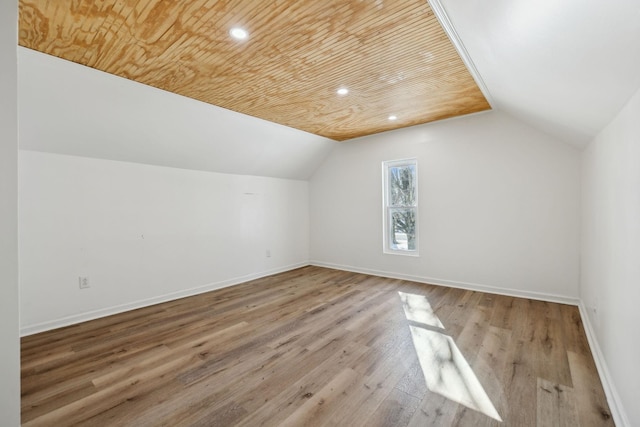 120 Wilkerson Ln, Portland, TN 37148 - bonus room with recessed lighting, wood finished floors, wood ceiling, baseboards, and vaulted ceiling