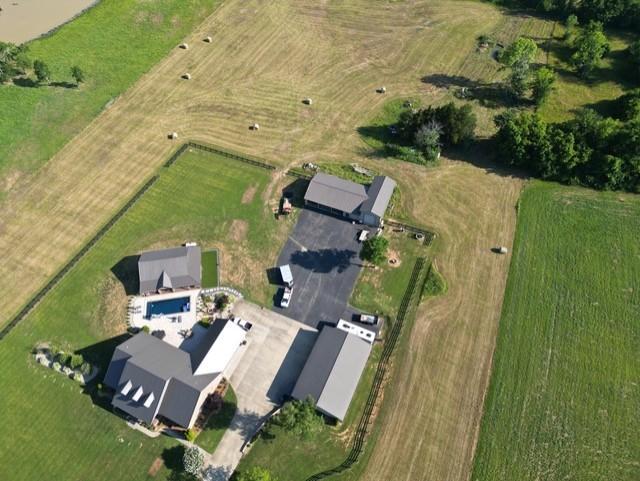 bird's eye view with a rural view