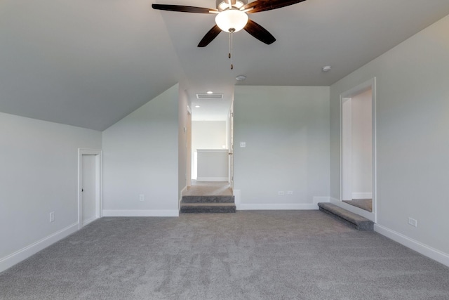 additional living space with carpet floors, recessed lighting, visible vents, and baseboards