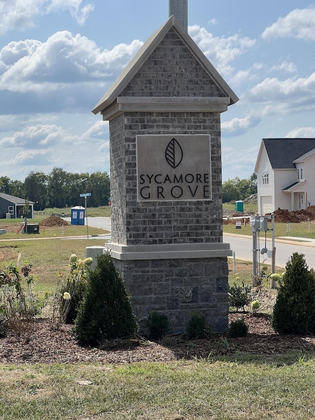 view of community sign