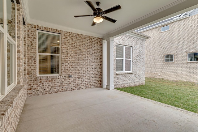 view of patio / terrace featuring a ceiling fan