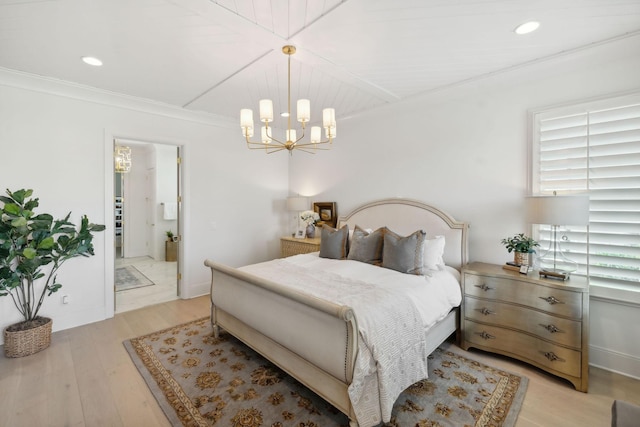 6324 Percheron Ln, Arrington, TN 37014 - bedroom with light wood-type flooring, baseboards, a chandelier, and recessed lighting