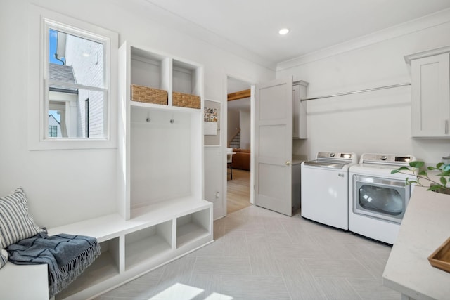 6324 Percheron Ln, Arrington, TN 37014 - laundry area with laundry area, ornamental molding, independent washer and dryer, and recessed lighting