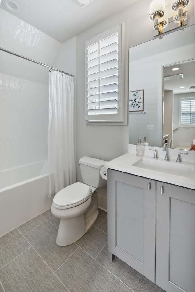 6324 Percheron Ln, Arrington, TN 37014 - bathroom with toilet, tile patterned flooring, shower / bath combo, and vanity