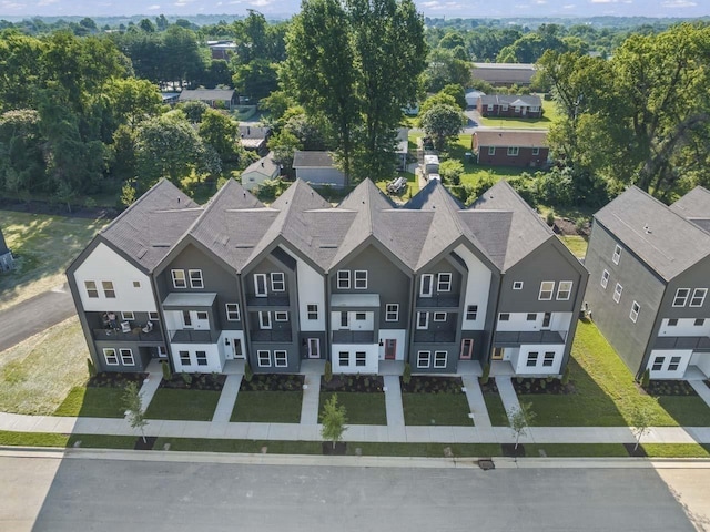 drone / aerial view with a residential view