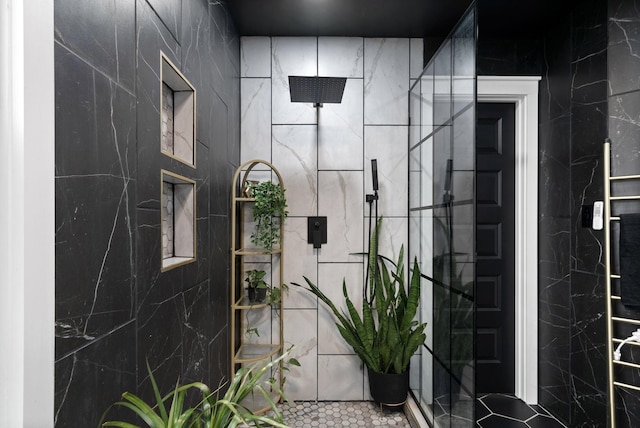 bathroom with a walk in shower