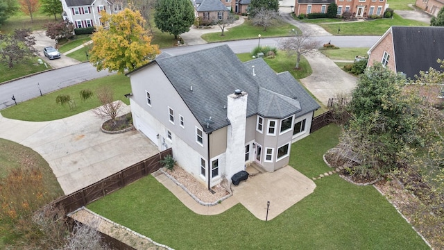 bird's eye view with a residential view