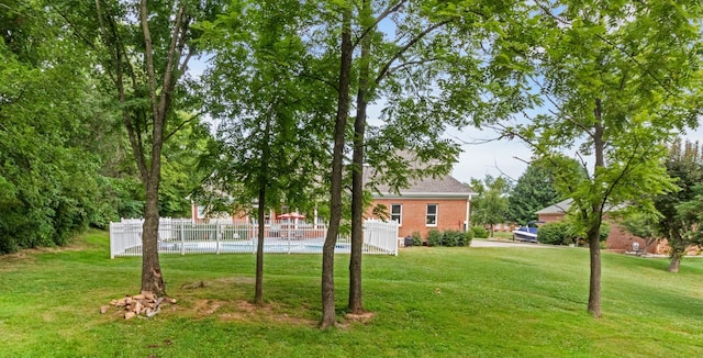 view of yard with fence