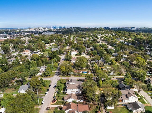 aerial view with a residential view