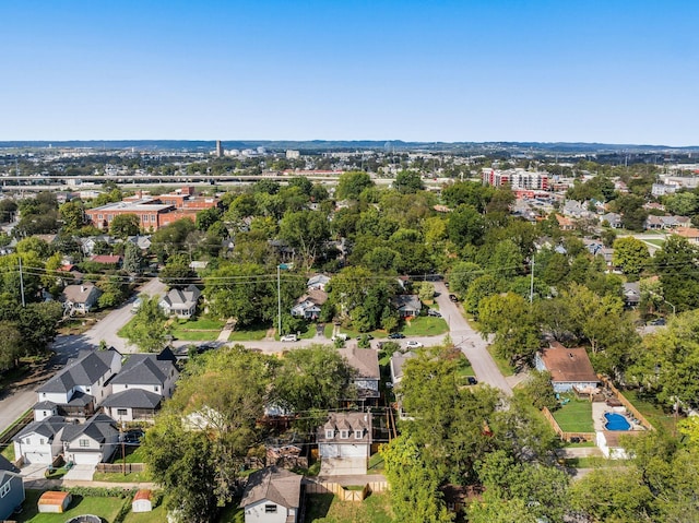 aerial view with a residential view