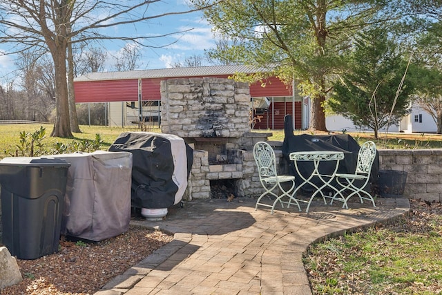 view of patio with area for grilling