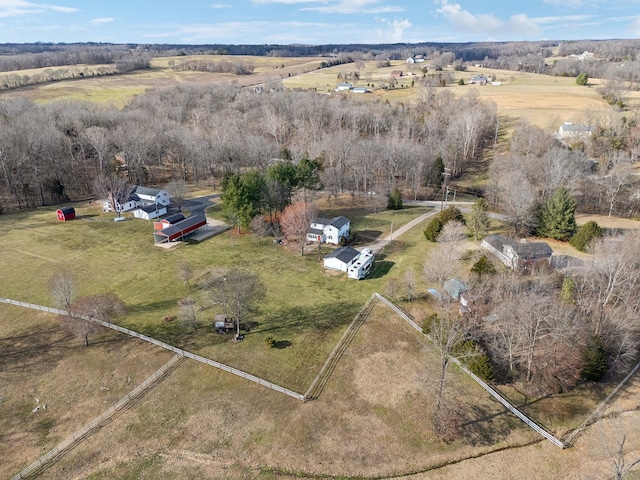 aerial view with a rural view