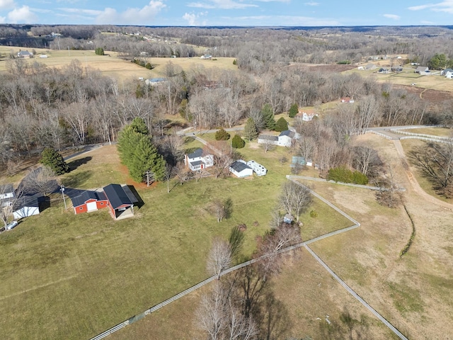 bird's eye view with a rural view