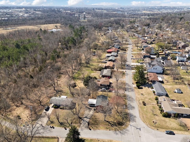 bird's eye view featuring a residential view