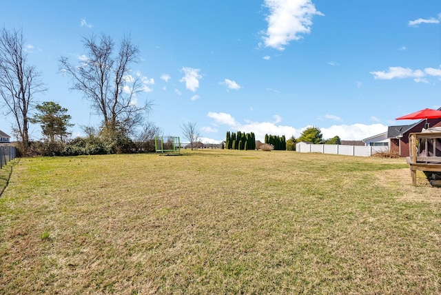 view of yard with fence