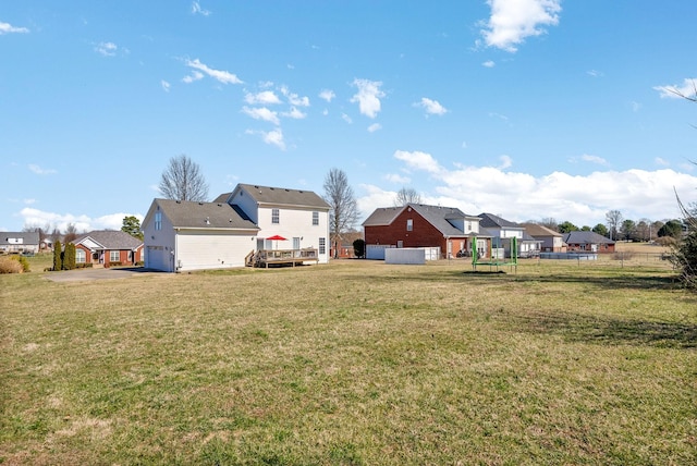 view of yard featuring a residential view and fence