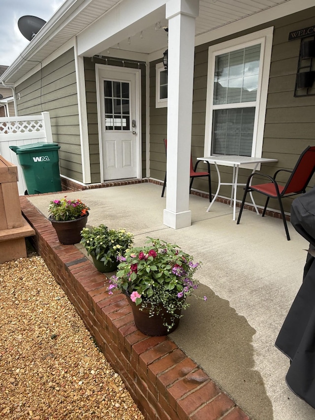 exterior space featuring covered porch