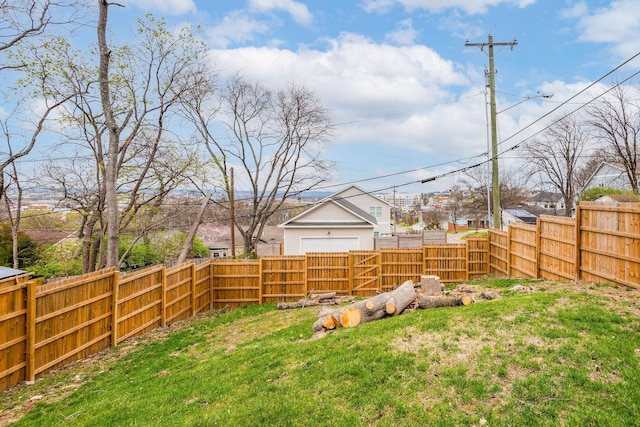 view of yard featuring fence