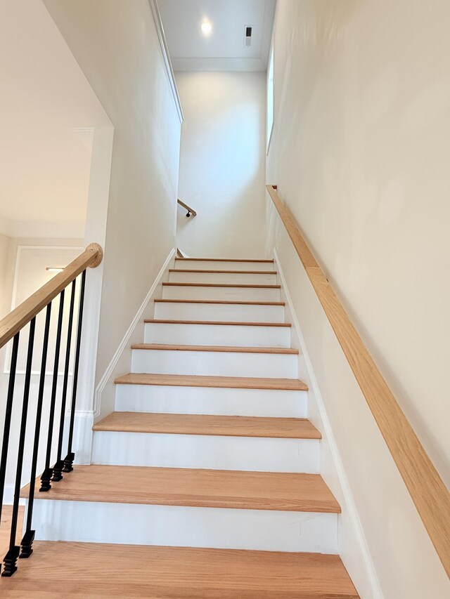 stairway with recessed lighting