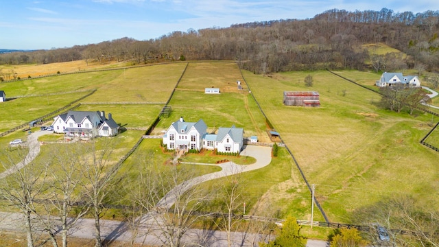 bird's eye view with a rural view