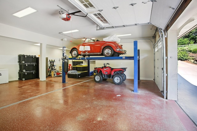 garage featuring a garage door opener