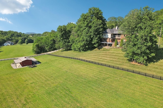 bird's eye view with a rural view