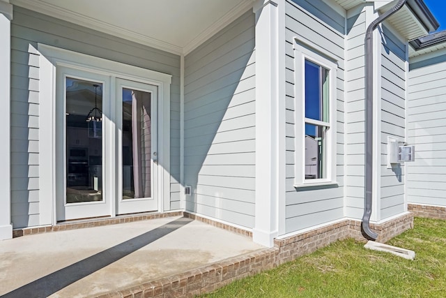 view of exterior entry with french doors