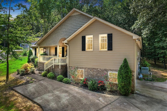 rustic home with covered porch