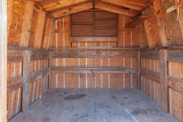 storage area with an exterior structure