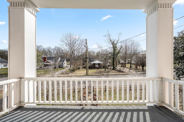 balcony featuring a porch