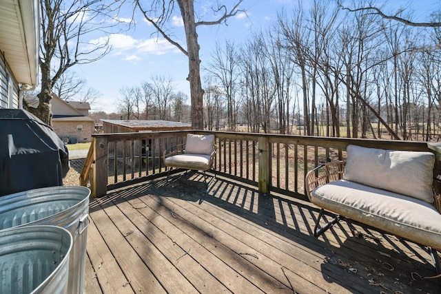 14437 Betts Rd, Goodlettsville, TN 37072 - wooden deck with a grill