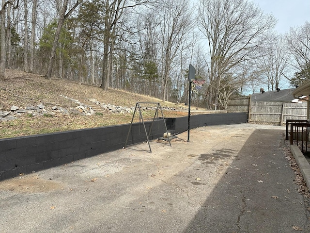 view of yard with fence